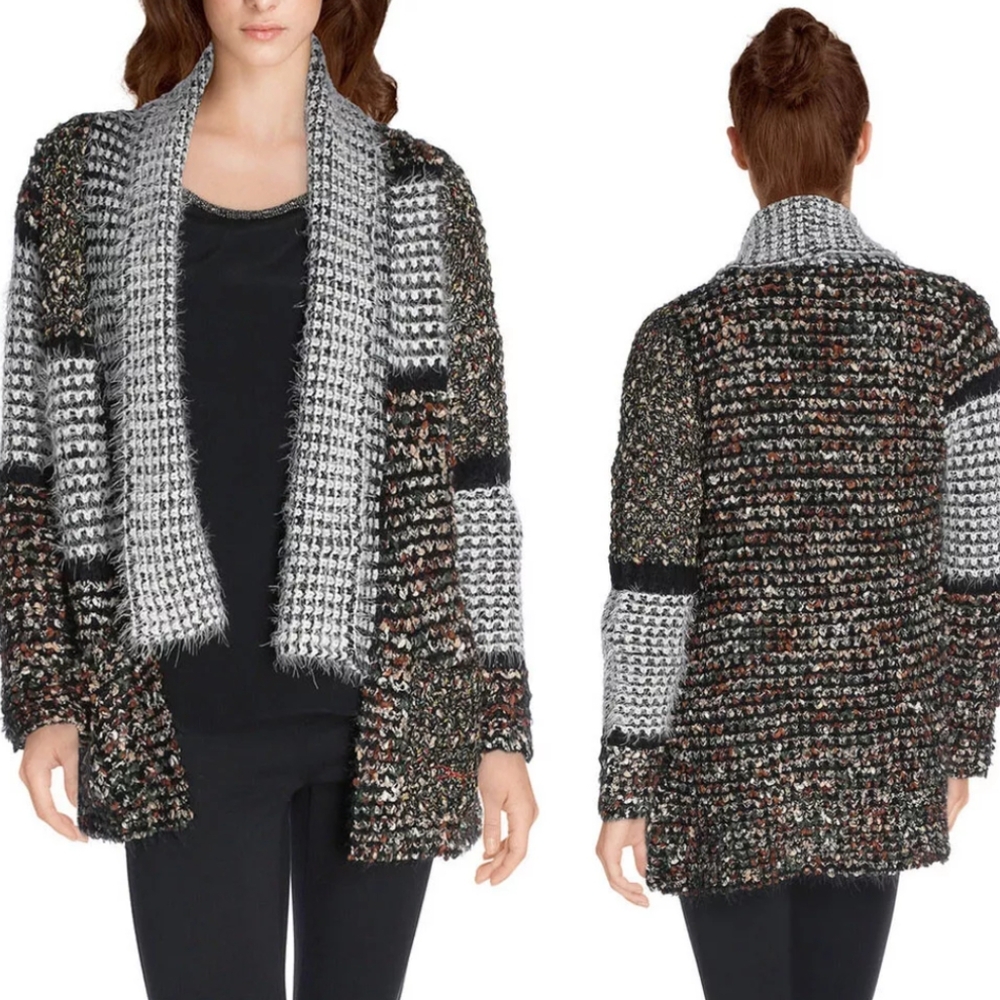 Desigual Garraga Chunky Knit Metallic Cardigan Sweater Women's Small
